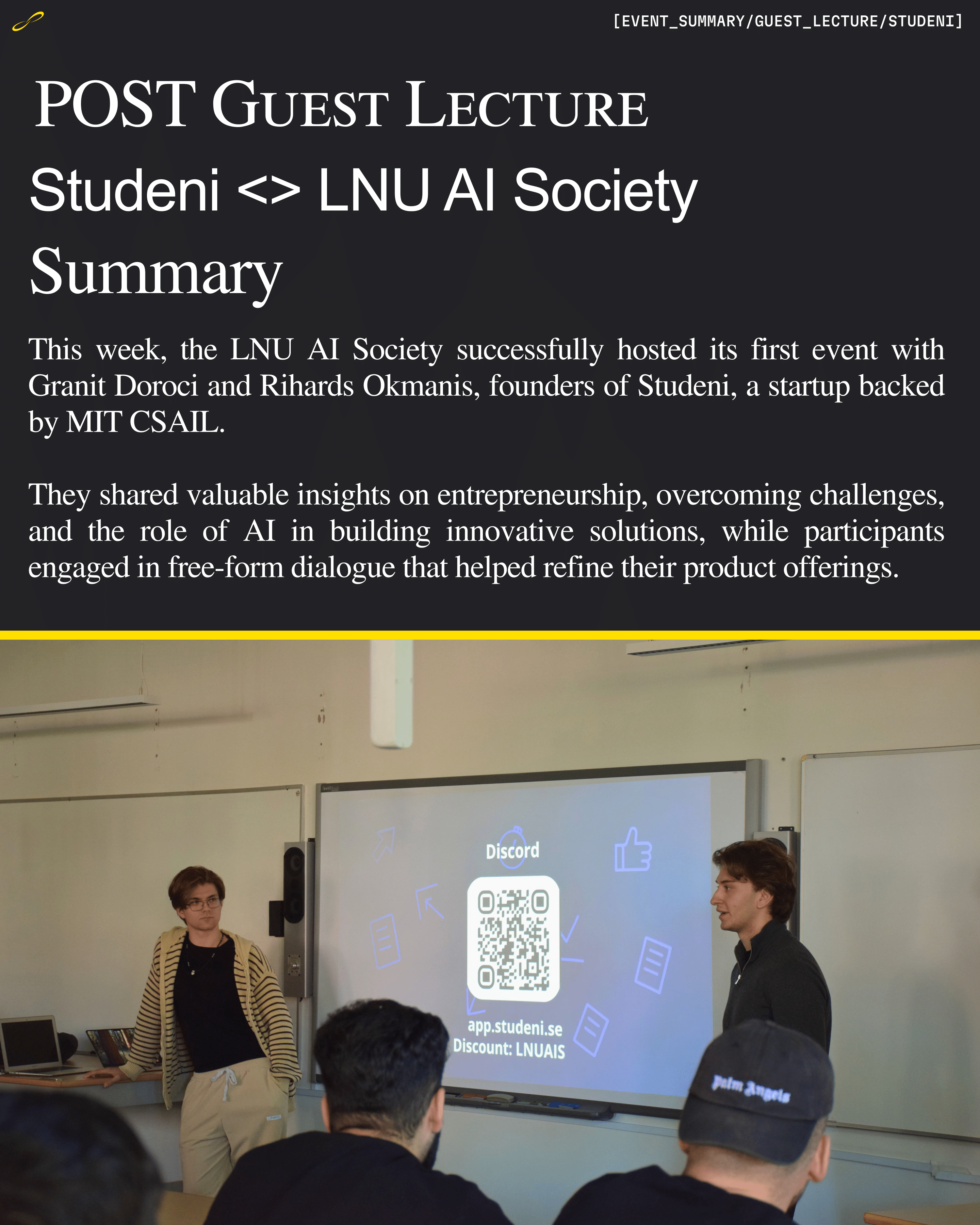 Studeni Event - Discount Code